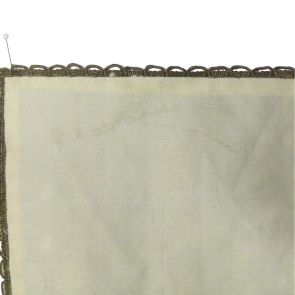 Rosel Erzeugnisse Vintage Silk Embroidered Table Decor Art Courting Couple 6.75" - Picture 5 of 5